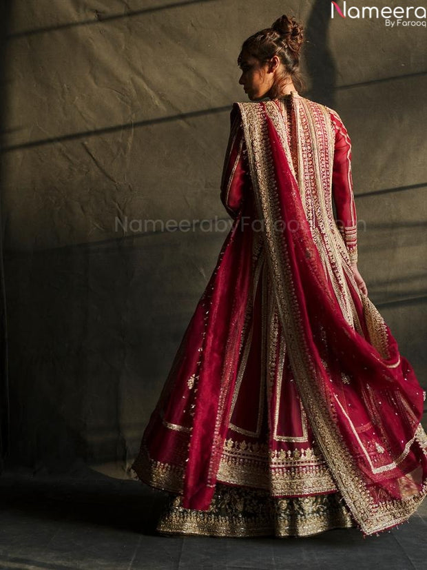 red bridal peshwas