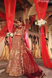red chiffon dress pakistani