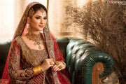 red colour bridal lehenga