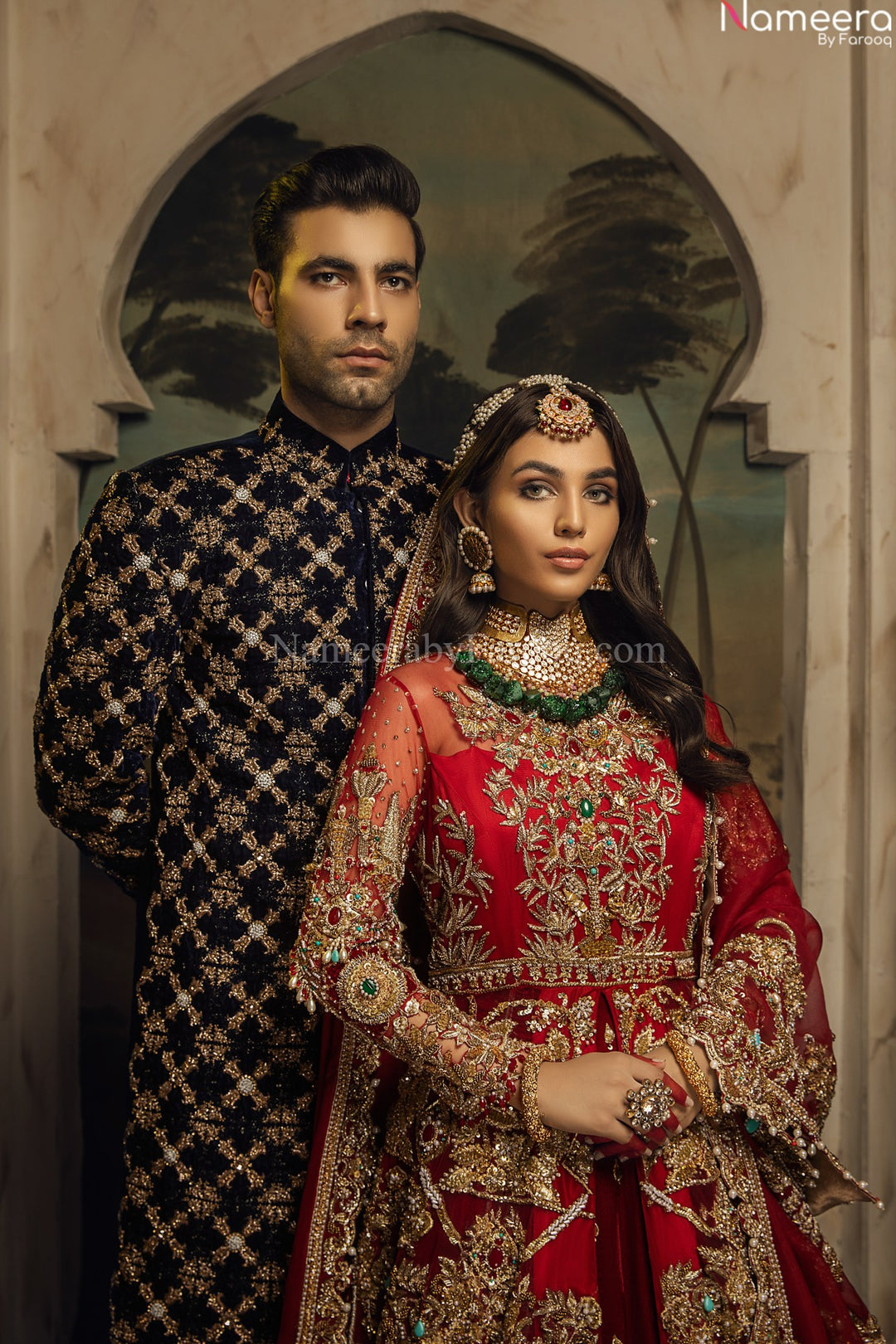 red colour bridal lehenga 