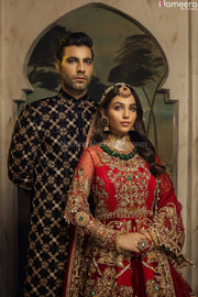 red colour bridal lehenga 