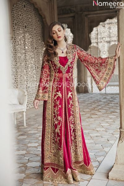 Premium Pakistani Designer Red Wedding Party Dress Online 2021