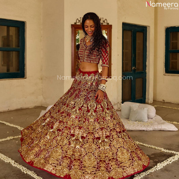 red ghagra choli