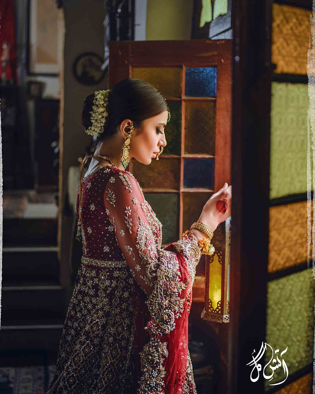 red lehenga 