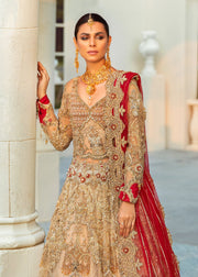 red lehenga