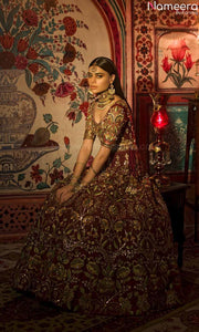 red lehenga