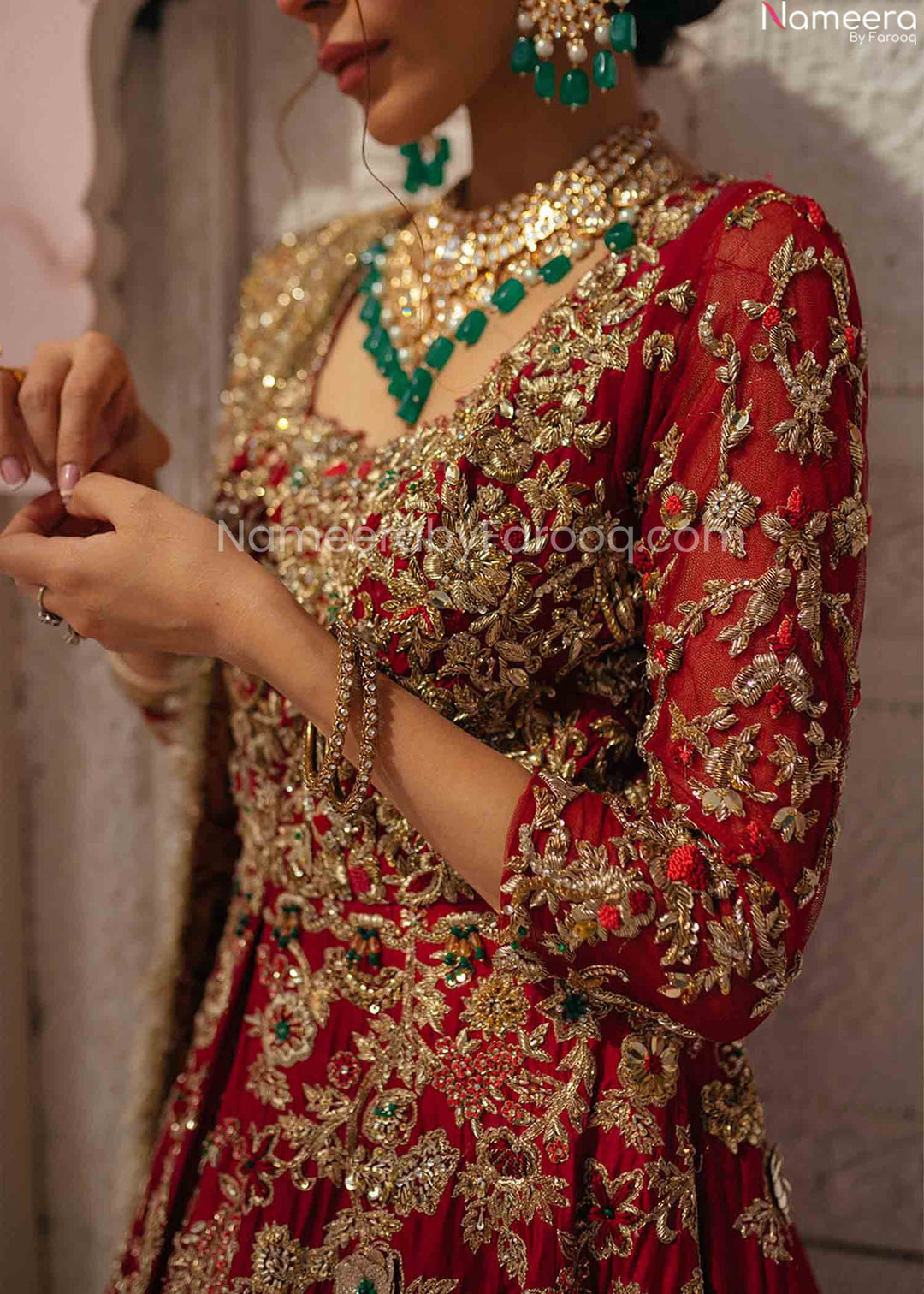 red lehenga bridal