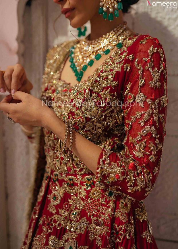 red lehenga bridal