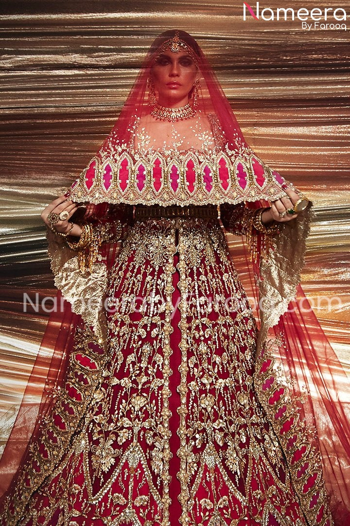 red lehenga bridal