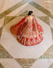 red lehenga bridal pakistani