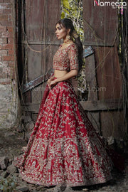 red lehenga choli
