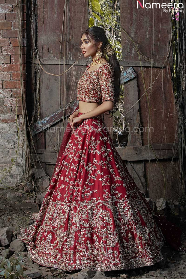 red lehenga choli
