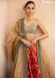 red lehenga choli
