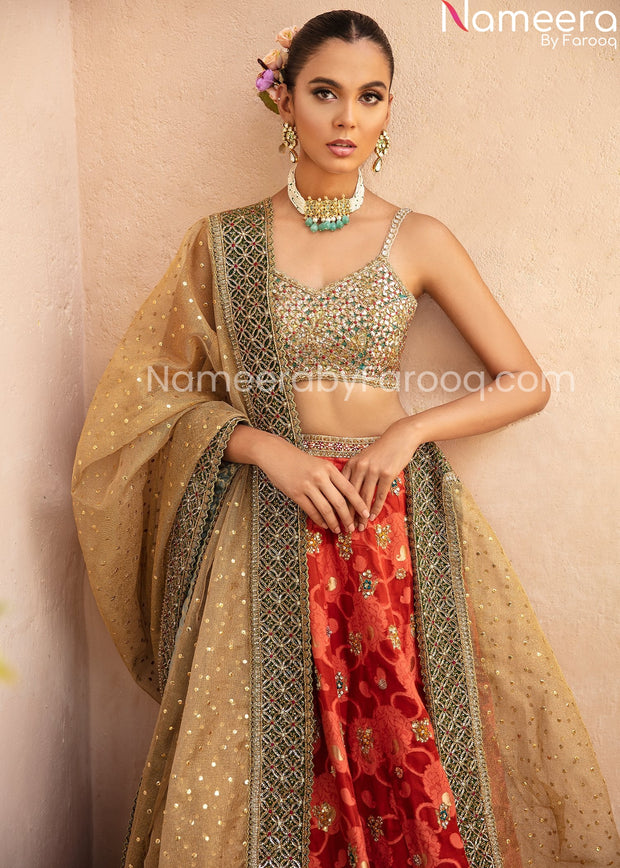 red lehenga choli