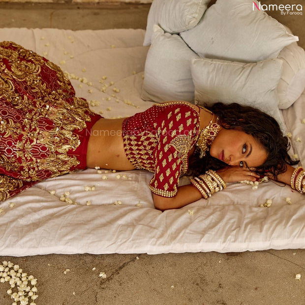 red lehenga choli