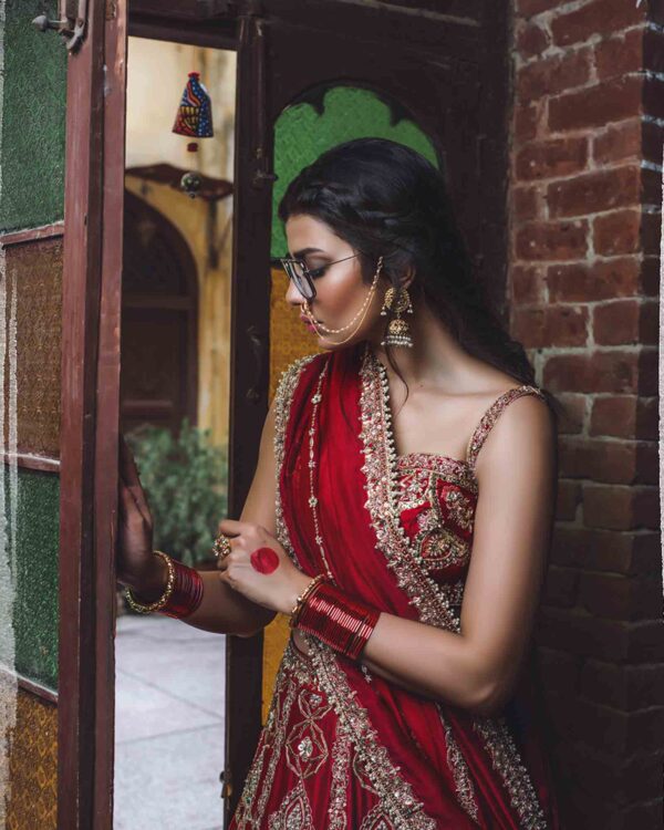 red lehenga choli