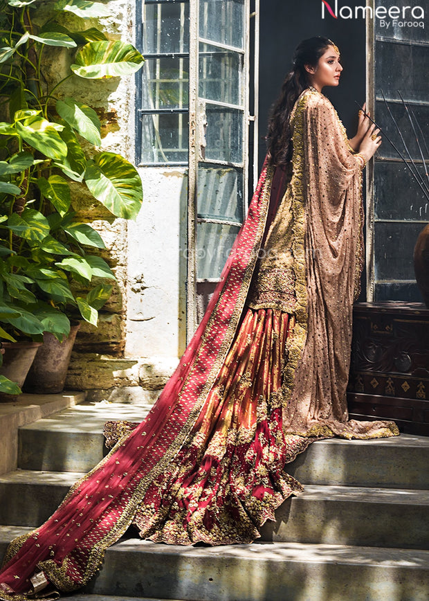 red lehenga kameez