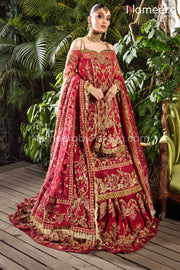 Red Maroon Bridal Lehenga