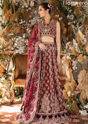 red pakistani bridal dress