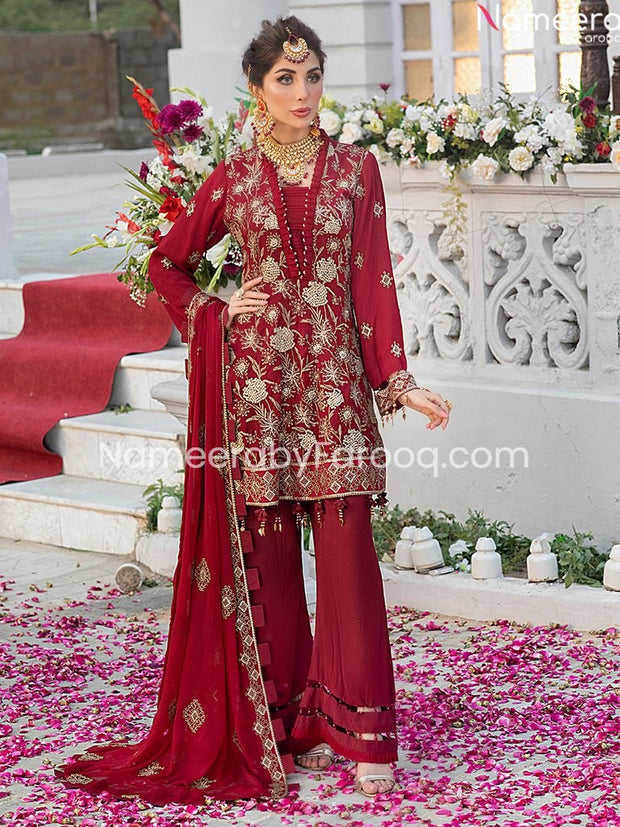 red salwar suit design