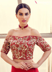 red sequin lehnga 2021