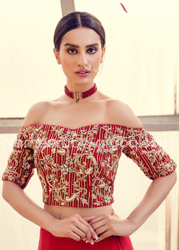 red sequin lehnga 2021