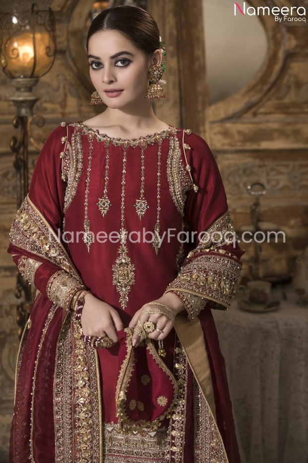  Red Sharara Dress for Wedding Wear Online 2021