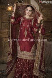  Red Sharara Dress