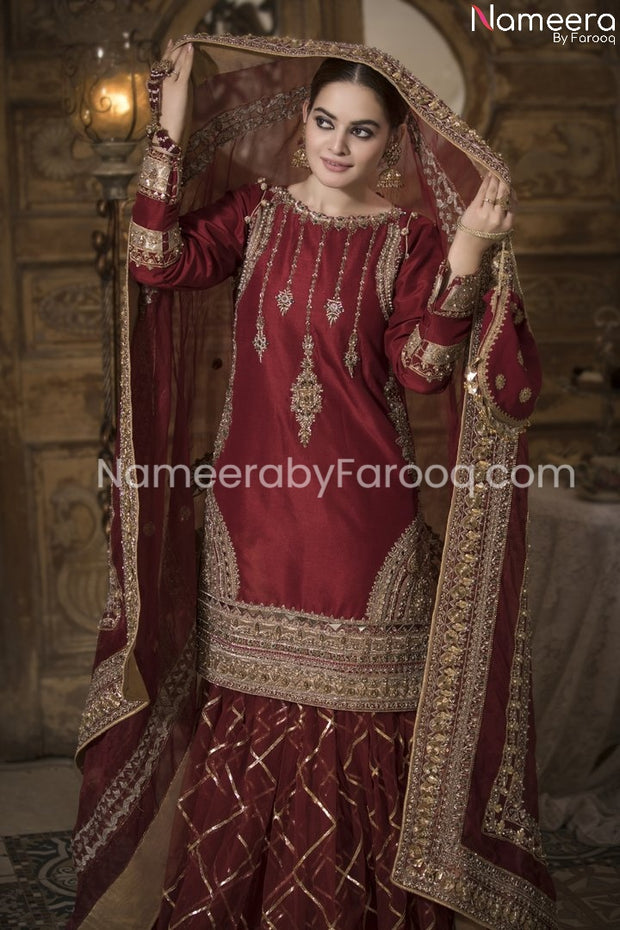  Red Sharara Dress