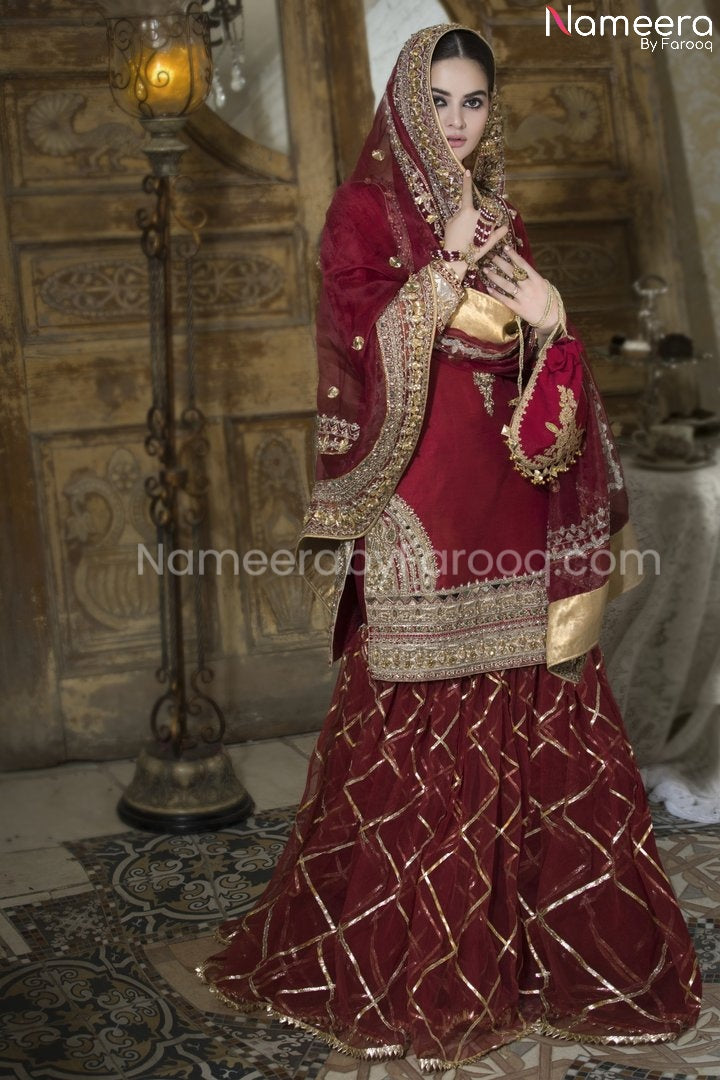  Red Sharara Dress Online