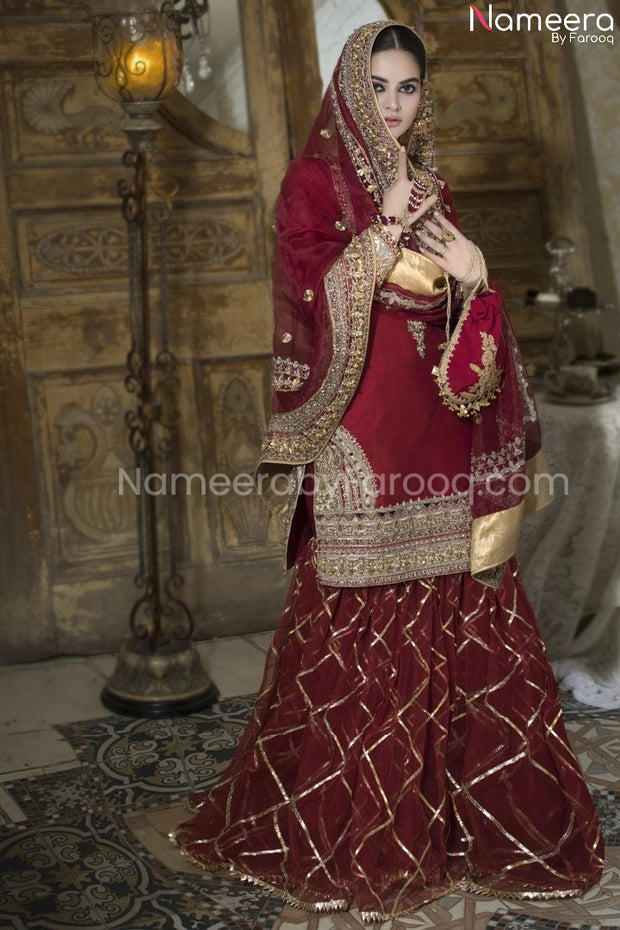  Red Sharara Dress Online