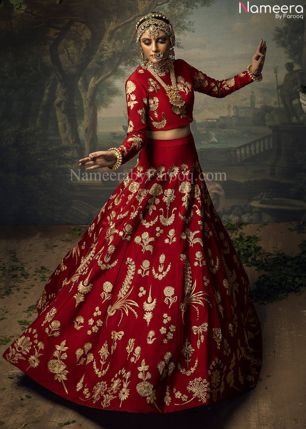Red Silk Lehenga Choli 