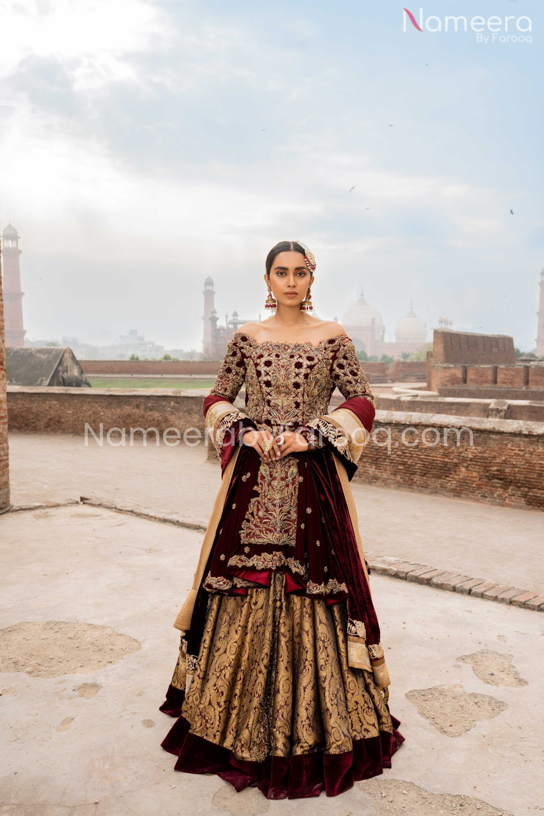 red velvet lehenga