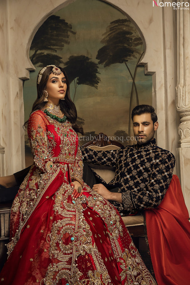 red velvet bridal lehenga 