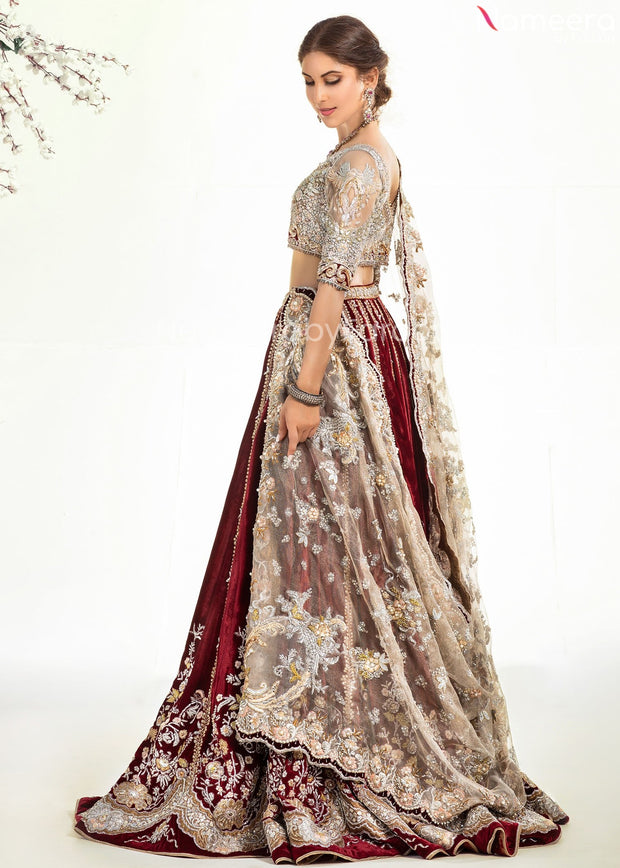 red velvet lehenga