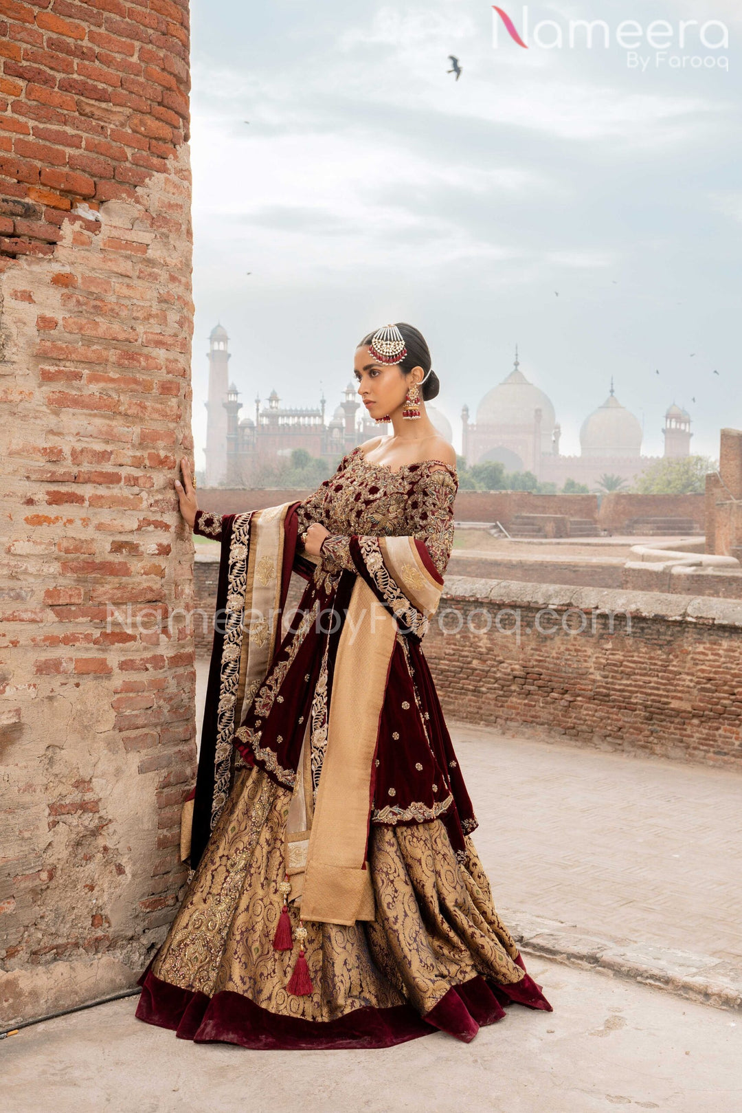 red velvet lehenga online