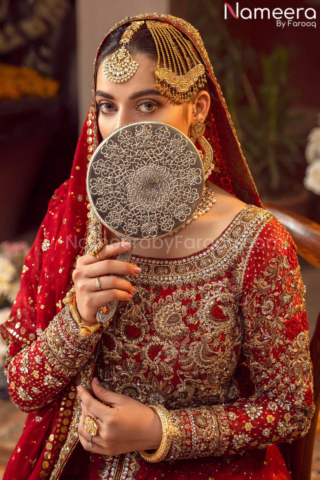 red wedding dress