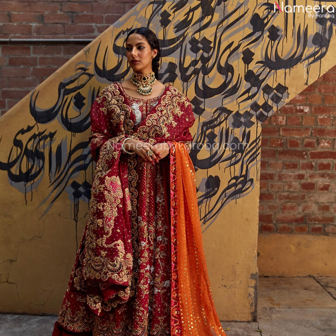 red wedding dress for bride