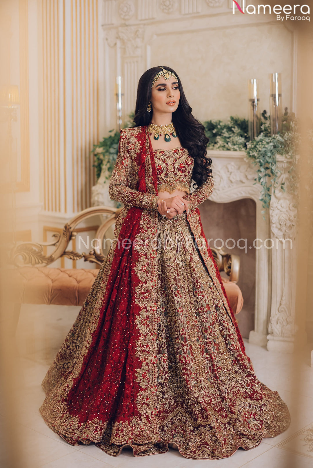 red wedding dress pakistani