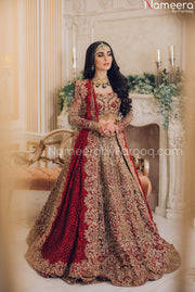 red wedding dress pakistani