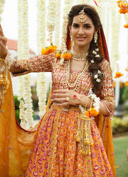 safron lehenga choli