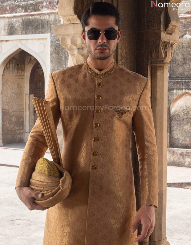 Premium Designer Brown Sherwani for Wedding Wear #GN26