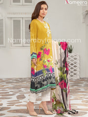 Silk yellow embriodered dress