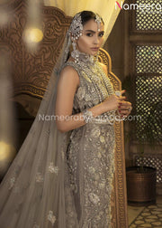 silver bridal dress