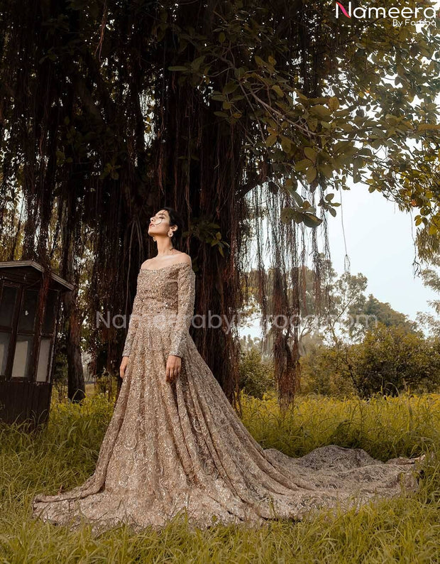 silver bridal gown