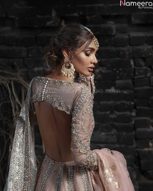 silver bridal lehenga