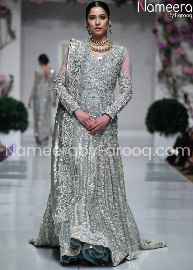 silver grey bridal lehenga 2021