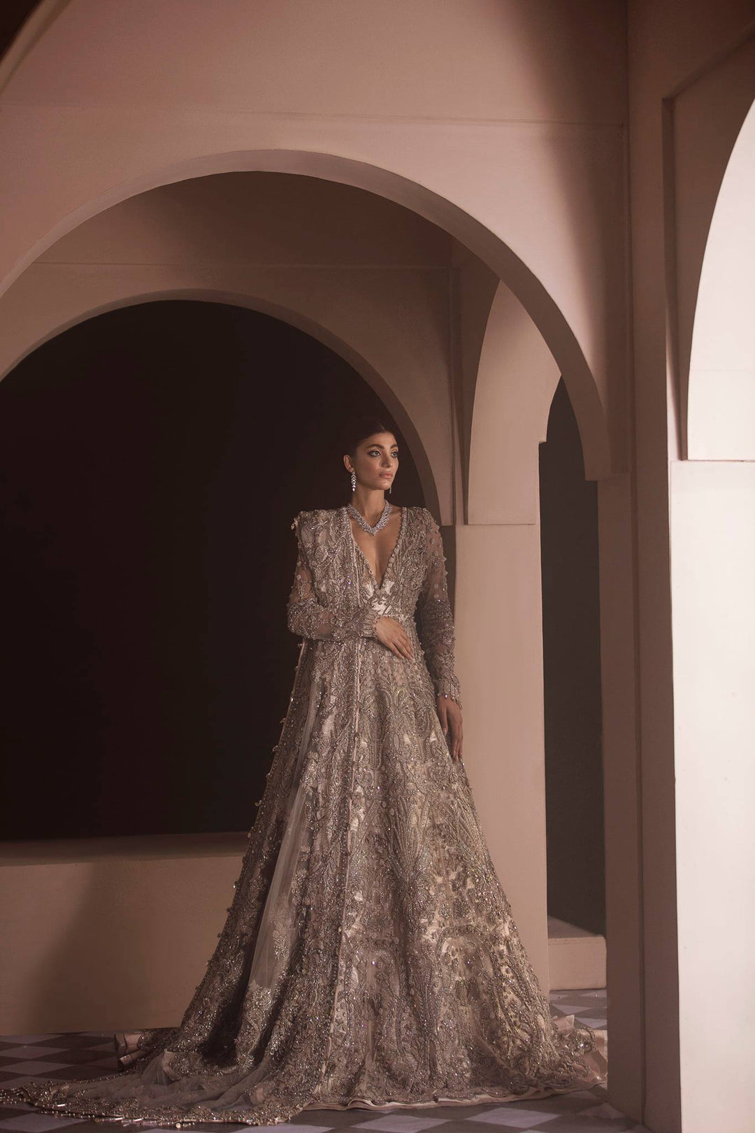 silver lehenga