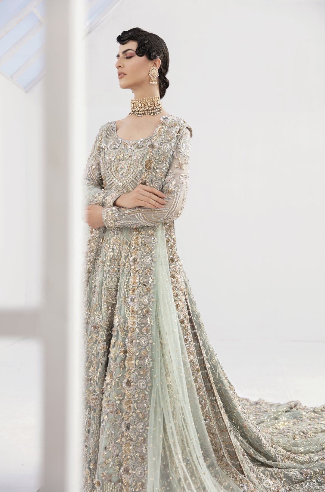 silver lehenga