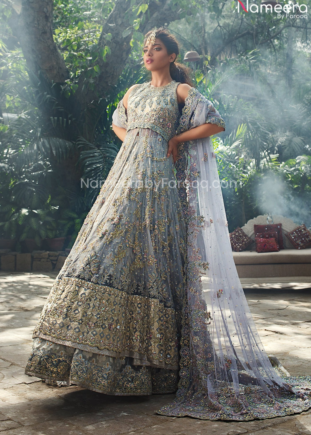 silver lehenga